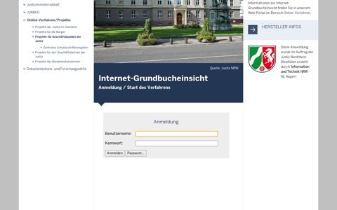 Internet-Grundbucheinsicht: NRW-Justiz