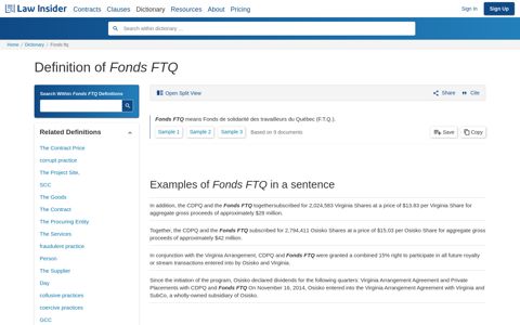 Fonds FTQ | legal definition of Fonds FTQ by Law Insider