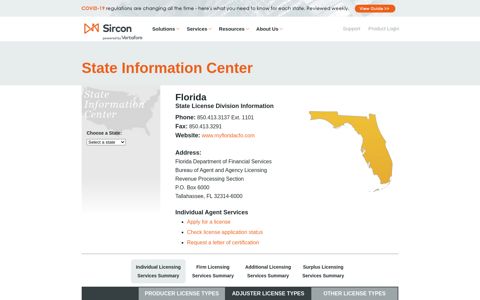 Florida - State Information Center | Sircon powered by Vertafore