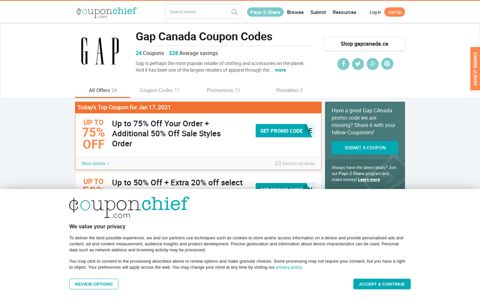 Gap Canada Coupons: Save 50% w/ Dec. 2020 Promo ...