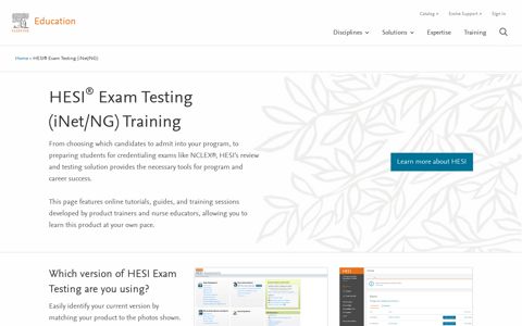 HESI® Exam Testing (iNet/NG) - Elsevier Education - Evolve