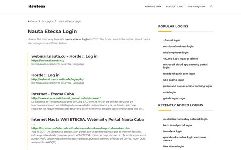 Nauta Etecsa Login ❤️ One Click Access - iLoveLogin