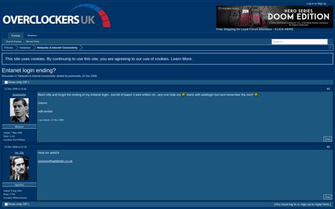 Entanet login ending? | Overclockers UK Forums