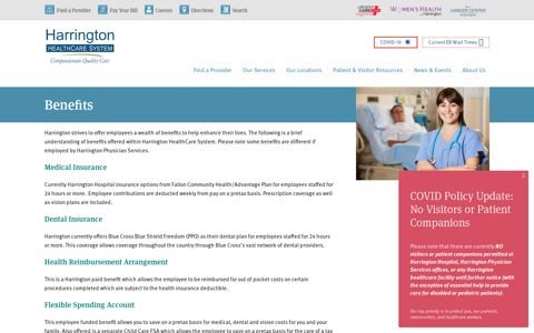 Benefits - Harrington HealthCare System - Harrington Hospital
