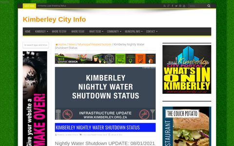Kimberley Nightly Water Shutdown Status – Kimberley City Info