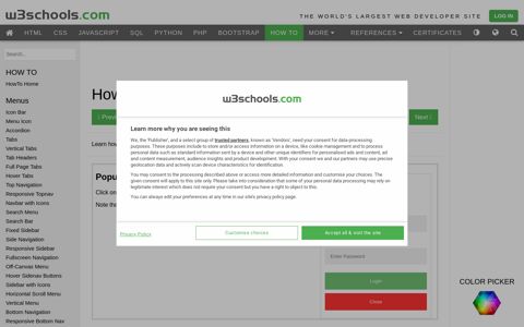 How To Create a Popup Form With CSS - W3Schools