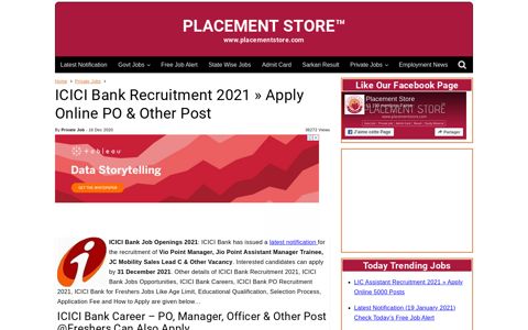 ICICI Bank Recruitment 2020 » Apply Online PO & Other Post