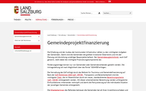 Gemeindeprojektfinanzierung - Land Salzburg