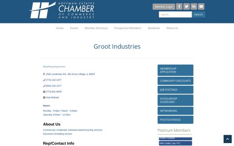Groot Industries | Waste/Recycling Services - CHAMBER