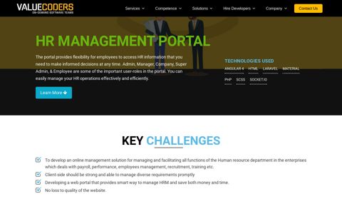 HR MANAGEMENT PORTAL | | Client Case Studies