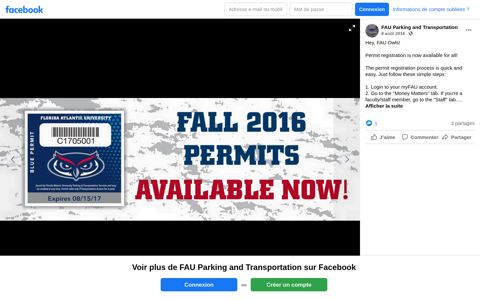 Hey, FAU Owls! Permit registration is... - FAU Parking and ...