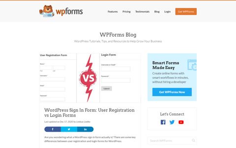 WordPress Sign In Form: User Registration vs Login Forms