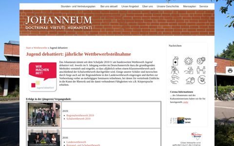 Jugend debattiert - Gymnasium Johanneum Lüneburg mobil