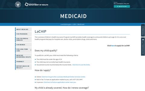 LaCHIP | Department of Health | State of Louisiana
