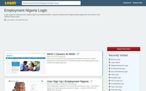 Employment Nigeria Login - Loginii.com