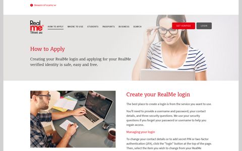 How to apply – RealMe