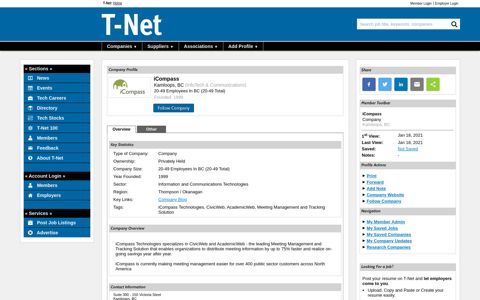 iCompass Profile on T-Net - Local BC Tech News
