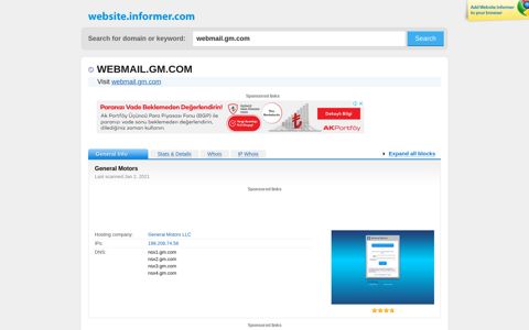 webmail.gm.com at WI. General Motors - Website Informer