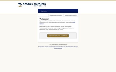 Sign In - MyScholarships for Georgia Southern University