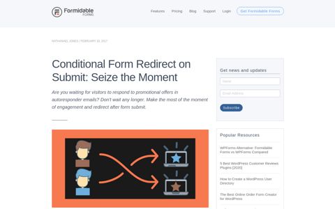 Conditionally Redirect after Form Submit - Formidable Forms