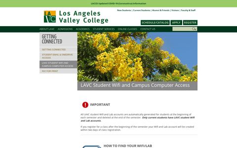 LAVC Student Wifi and Campus Computer Access: Los ...