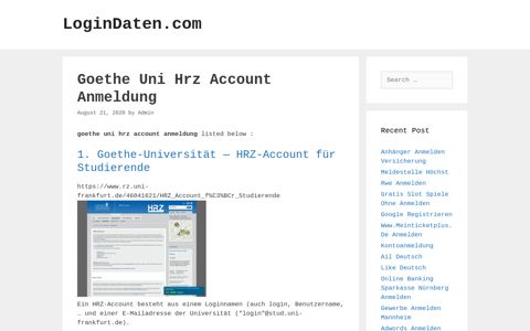 Goethe Uni Hrz Account - Goethe-Universität — Hrz-Account ...
