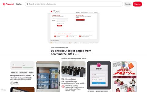 10 checkout login pages from ecommerce sites - Pinterest