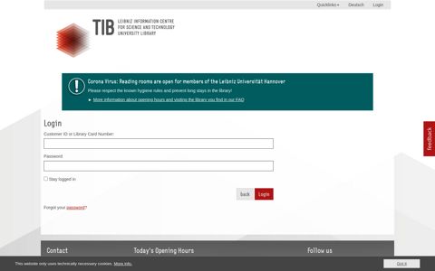 TIB-Login - Technische Informationsbibliothek (TIB)