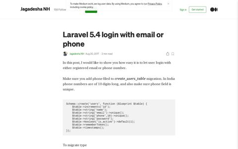 Laravel 5.4 login with email or phone | by Jagadesha NH ...