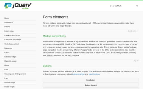 Form elements - jQuery Mobile Demos
