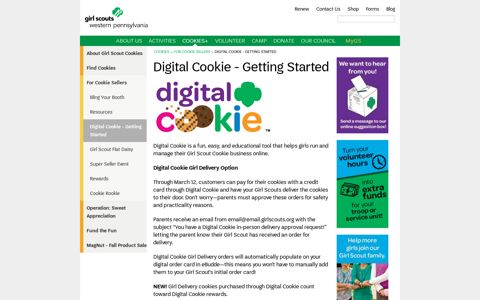 Digital Cookie - Getting Started - Girl Scouts Western PA