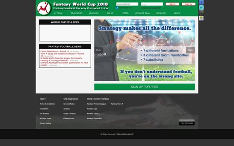 Fantasy World Cup 2018 Home