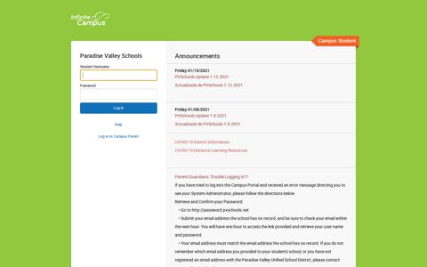 Campus Student - Infinite Campus - Paradise Valley Unified ...