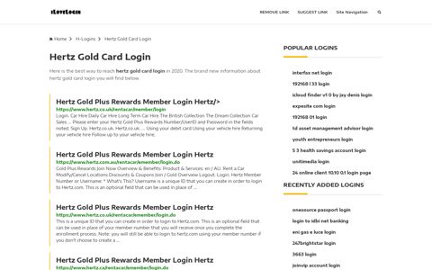 Hertz Gold Card Login ❤️ One Click Access - iLoveLogin