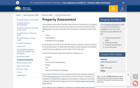 Property Assessment - Province of British Columbia