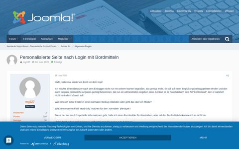 Personalisierte Seite nach Login mit Bordmitteln - Allgemeine ...