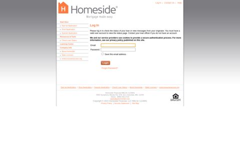 Login - Homeside Financial NMLS# 1124061