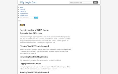 Registering for a IKEA Login : My Login Guru