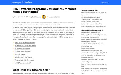 IHG Rewards Program: Get Maximum Value from Your Points ...