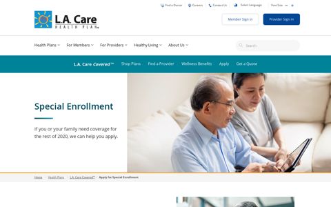 Apply for Special Enrollment | L.A. Care Health Plan