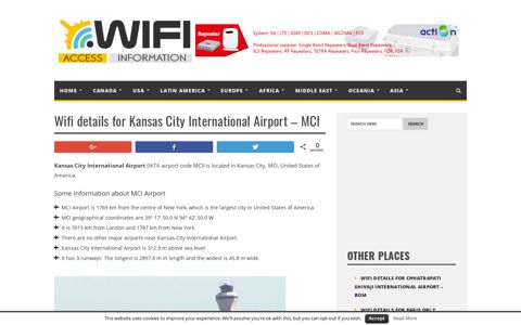 Wifi details for Kansas City International Airport - MCI - Your ...