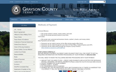Make of Payment - Grayson County