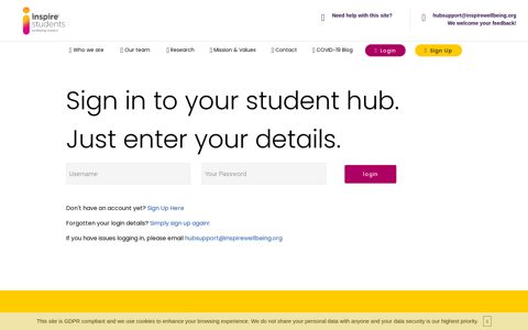 Sign in to your student hub. - Inspire Support Hub