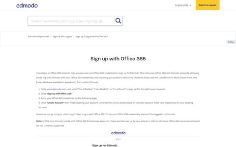 Sign up with Office 365 – Edmodo Help Center