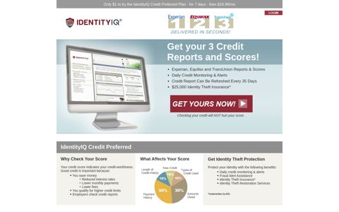IdentityIQ: 3 Credit Scores, Daily Credit Monitoring & Alerts
