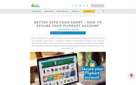 How to secure your Flipkart account & select the best password!