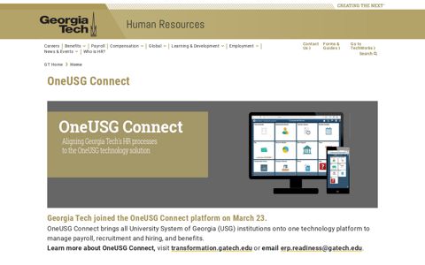 OneUSG Connect | Human Resources | Georgia Institute of ...