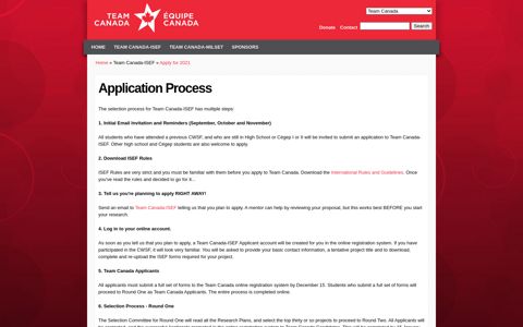 Application Process - Team Canada-ISEF - Youth Science ...