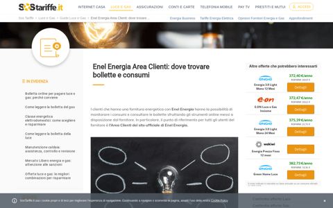 Enel Energia Area Clienti: dove trovare bollette e consumi ...
