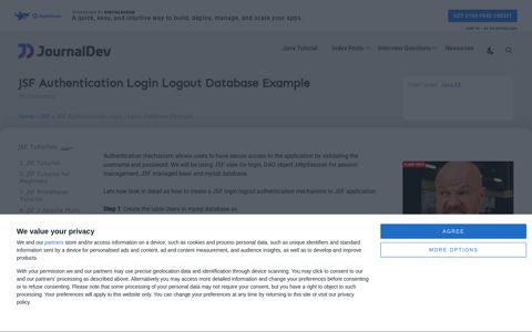 JSF Authentication Login Logout Database Example ...